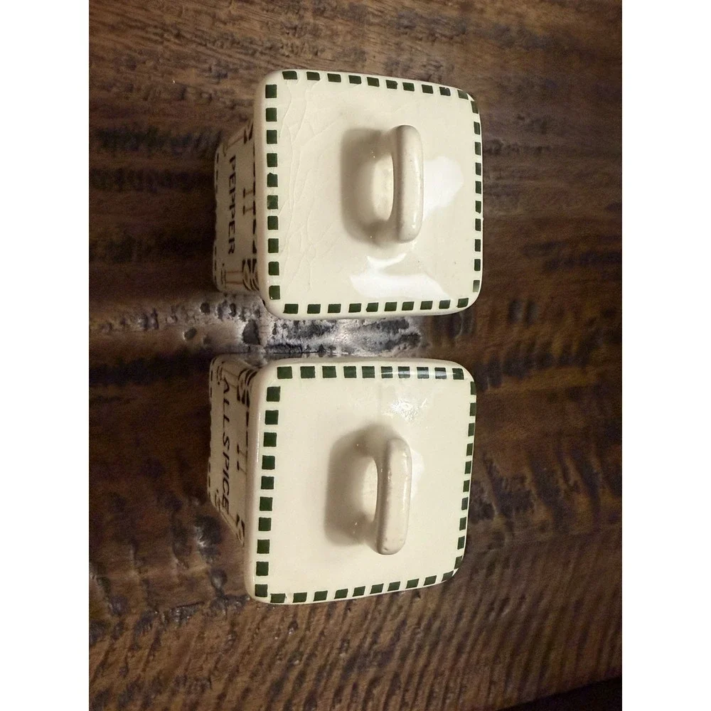 Vintage Ditmar Urbach Pepper & Allspice Spice Jars Czech Art Deco Ceramic Pair